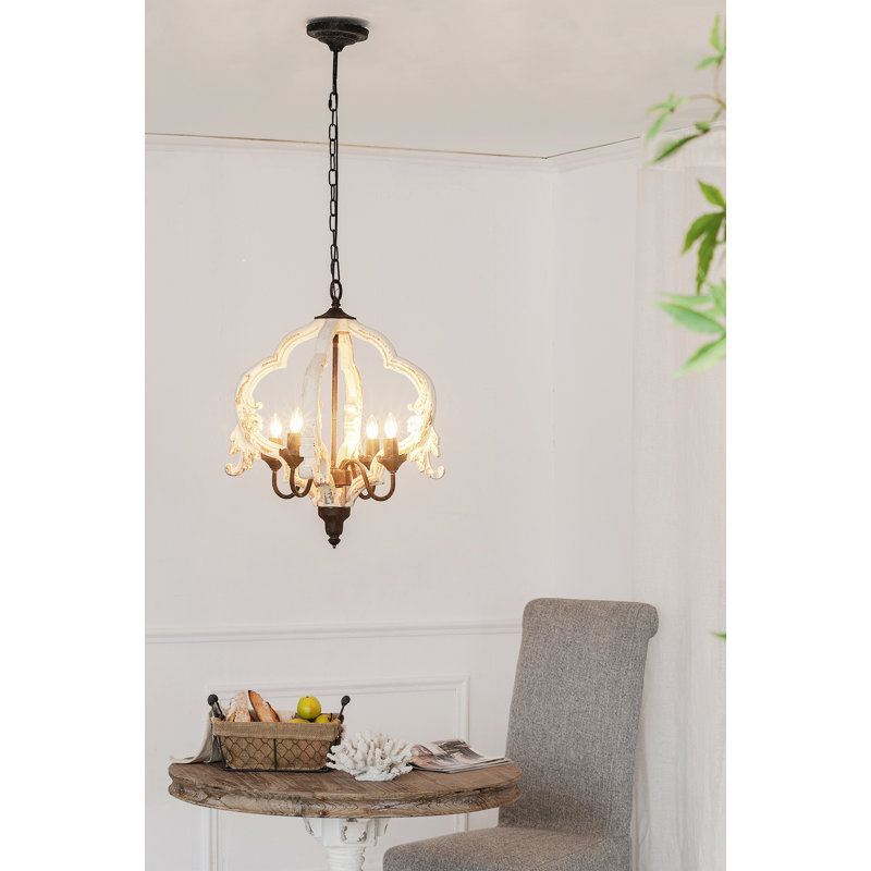 Lustre géométrique à 4 lumières de style bougie Cosima