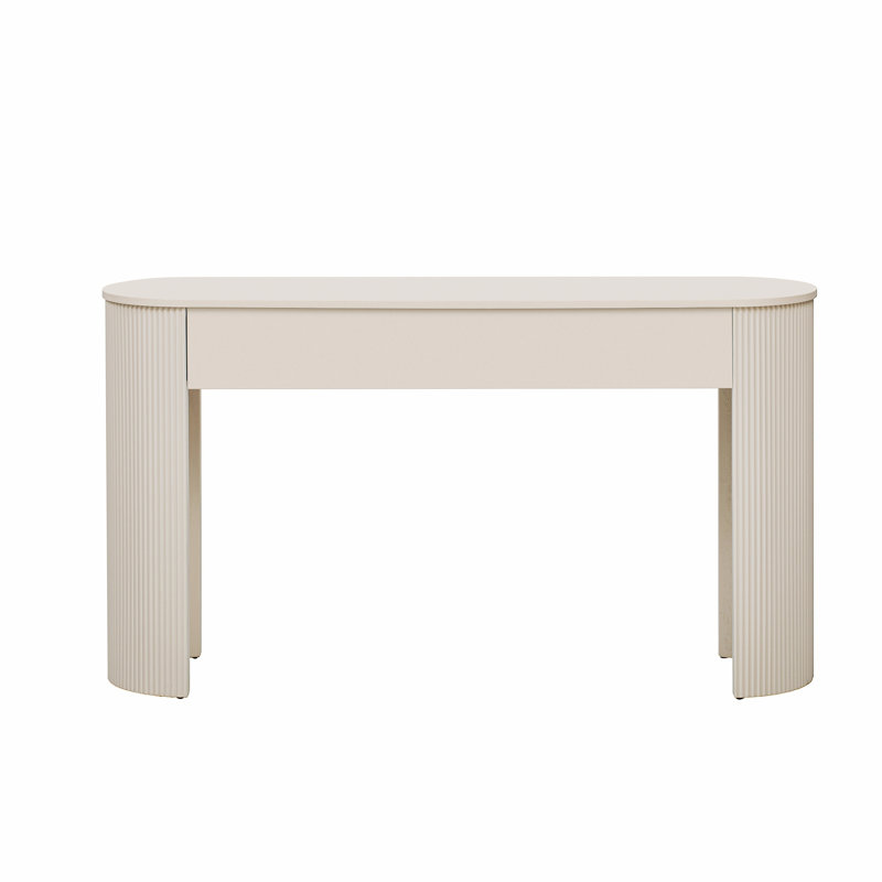 Table d'entrée, console moderne avec plateau ovale et 2 tiroirs de rangement pour l'entrée et le salon