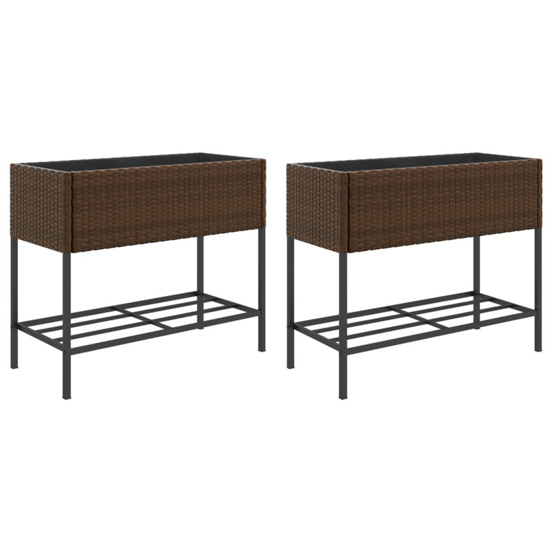 Elevated Planter, 75cm H x 90cm W x 40cm D, Brown