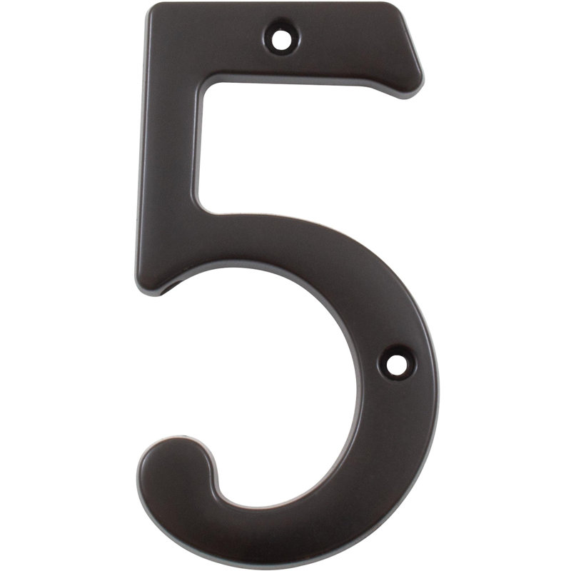 Numéro de maison en métal 4 po, Bronze frotté à l'huile, 5