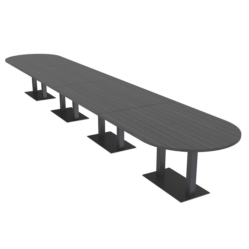 Table de conférence Racetrack, L 264 po x l 48 po, Nuit asiatique, Noir mat