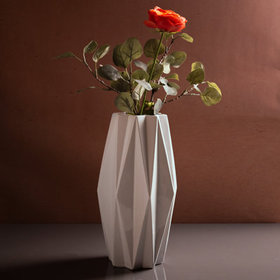 Vase blanc blanc - Décoration minimaliste moderne pour la maison et le bureau