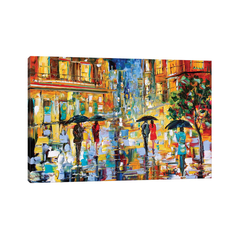 New Orleans Rainy Glow by Karen Tarlton - Wrapped Canvas Painting, 66.04 cm H x 45.72 cm W x 1.91 cm D