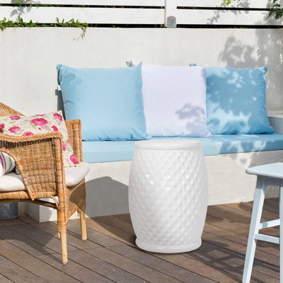17 1/4" H Ceramic Accent Stool Drum Indoor/Outdoor Garden Stool by Latitude Run