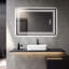 Miroir de salle de bain mural 40 po x 32 po à DEL, 5 minutes, 3 couleurs réglables, Cri90 +, Full Hd, miroir à mémoire de forme 5hm HD 32 ", en minutes, à intensité variable, monté, contrôlé-1899405301