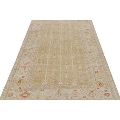 Modern Hand Knotted Silk Floral Area Rug
