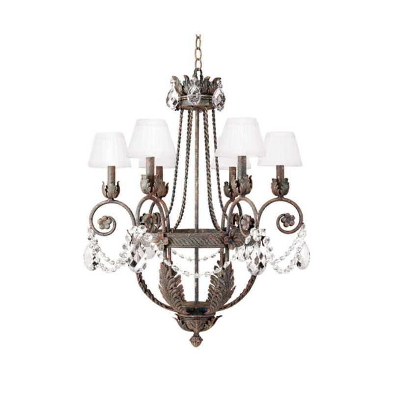 Antonia 6 - Light Chandelier, Rusty Nail, Black Faille