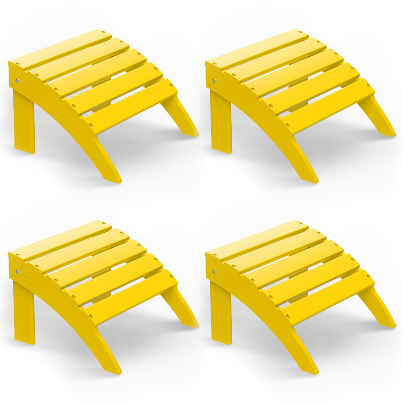 Ensemble de 4 repose-pieds Adirondack Hdpe Classic, Jaune