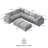 Kessi 8-Piece Upholstered Modern Chenille Fabric Modular Sectional Sofa With Ottoman-567950430