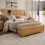 Lit plateforme de style traîneau avec banc de rangement au pied du lit, King, Naturel-720733865-720733868