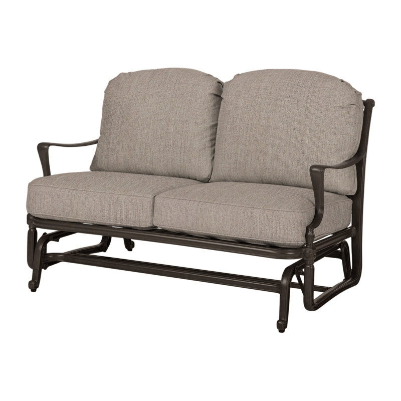 Bel Air Loveseat Glider wih Sunbrella Cushions, Cast Ash Sunbrella® Plainweave, Shade