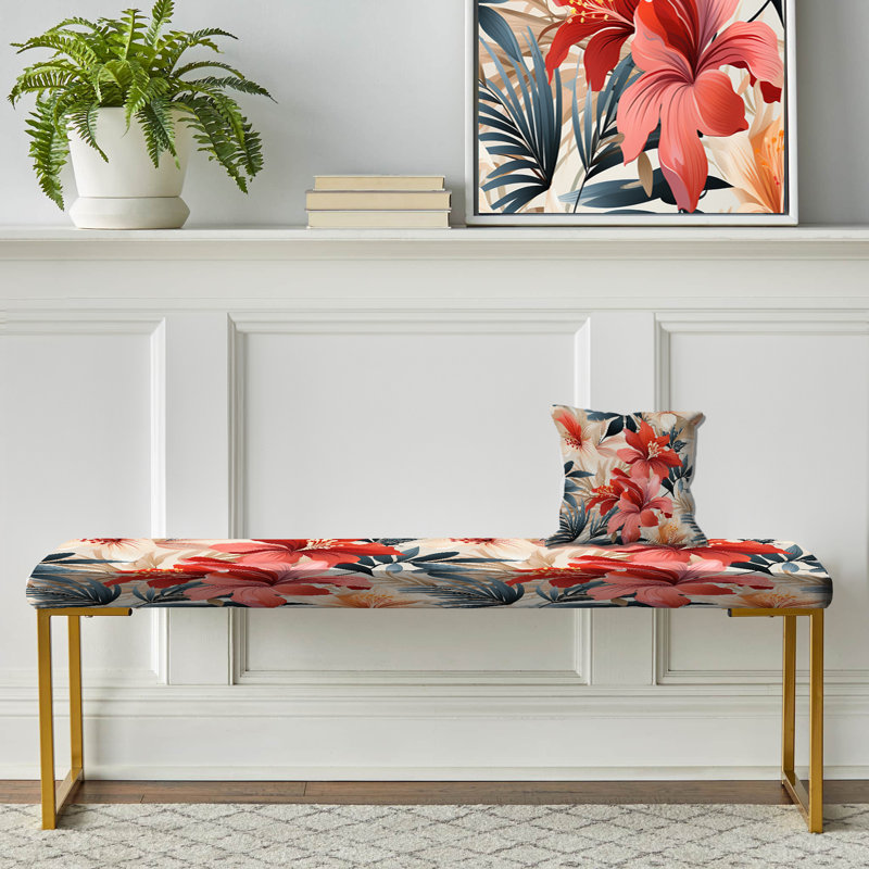 Tropical Tropical Whisper - motif tropical II - banc rembourré doré