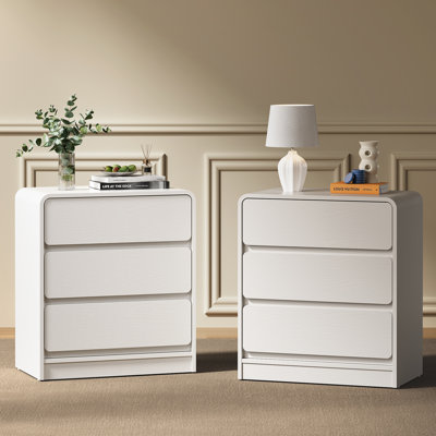 3-Drawer Nightstand Set of 2,23.6" Wide