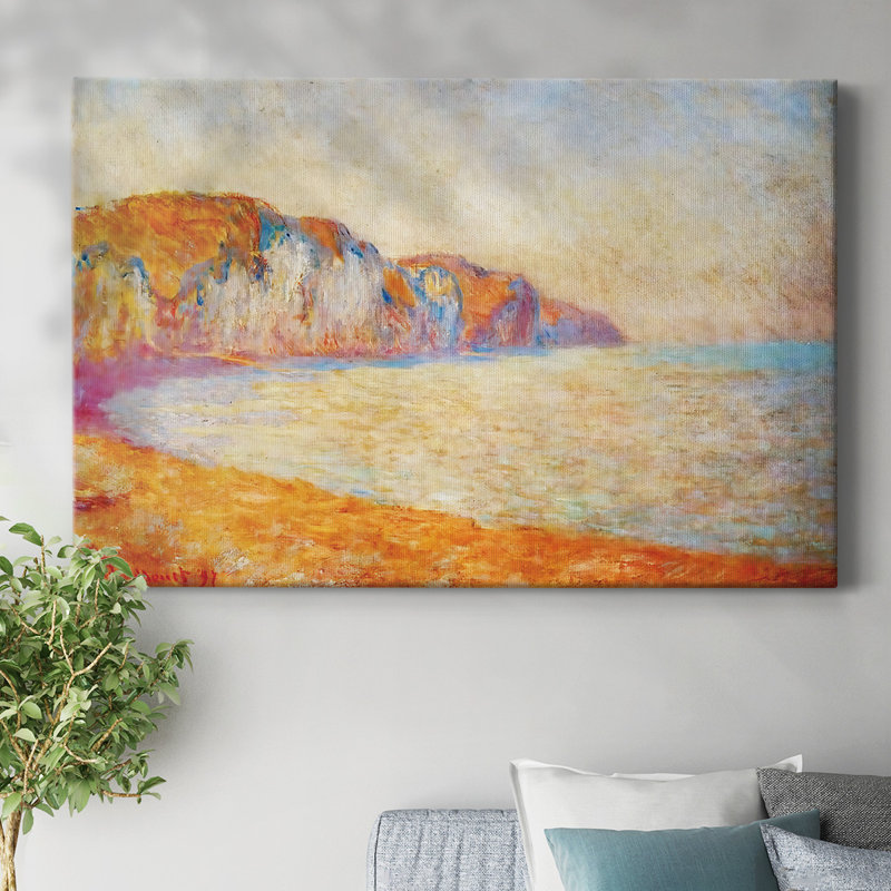 «Cliff at Pourville in the Morning, 1897», toile tendue avec châssis, H 12 po x l 18 po