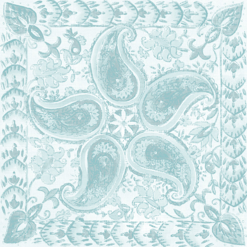 Spa Batik Rosette III 1 Piece Wrapped Canvas Painting, 30cm H x 30cm W