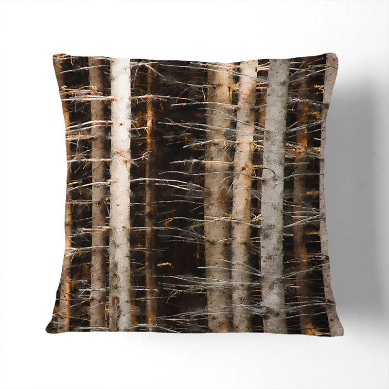 Bare Trees Painting Scatter Cushion, Black, 40cm H x 40cm W x 15cm D