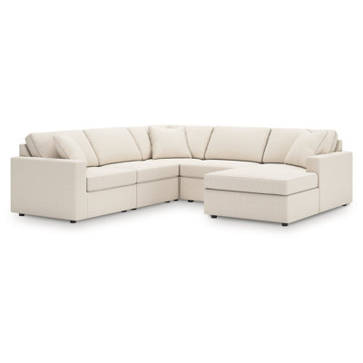 Canapé modulaire 5 pièces avec méridienne Depew
