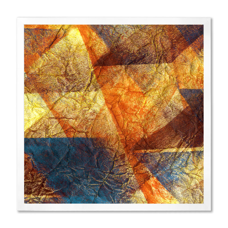 Abstrait triangle et cubisme III - Décoration murale moderne et contemporaine en toile, H 30 po x l 30 po x P 1 po