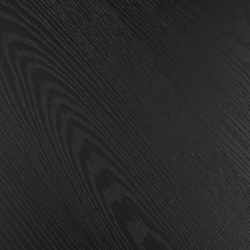 Black Round Solid and Manufactured Wood End Table