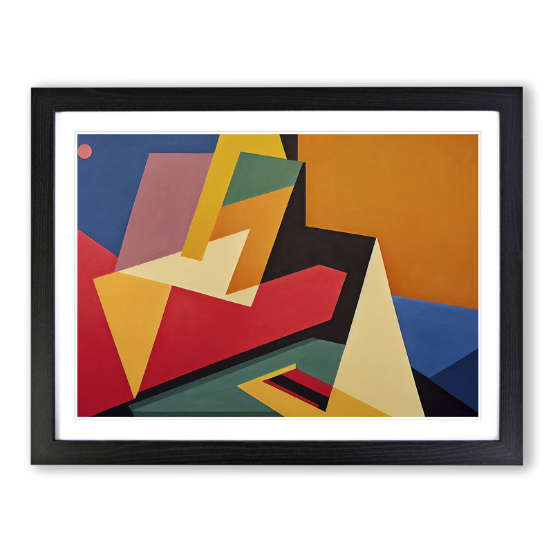 Art Suprematism Vol.6 Abstract - Single Picture Frame Print, 25cm H x 34cm W, Black