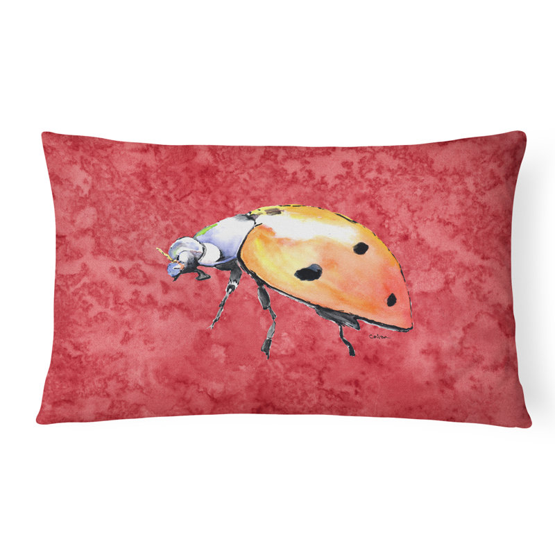 Housse et insert de coussin d'extérieur Lady Bug, H 12 po x l 16 po x P 4,5 po, Rectangulaire