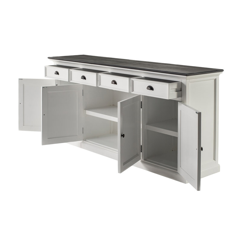 Alfreida 78.74'' Sideboard, White/Black