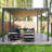 Aluminum Frame Pergola with Fixed Roof & LED Lights-97823456