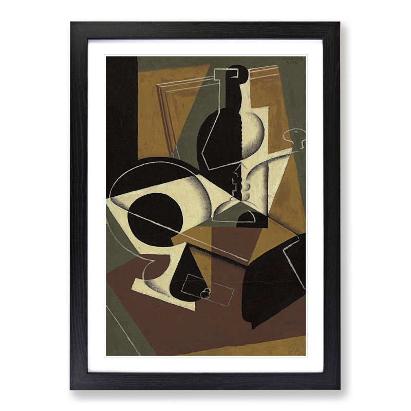 Cafe Moulin by Juan Gris - Picture Frame Painting, Black Framed, 48cm H x 36cm W x 2cm D