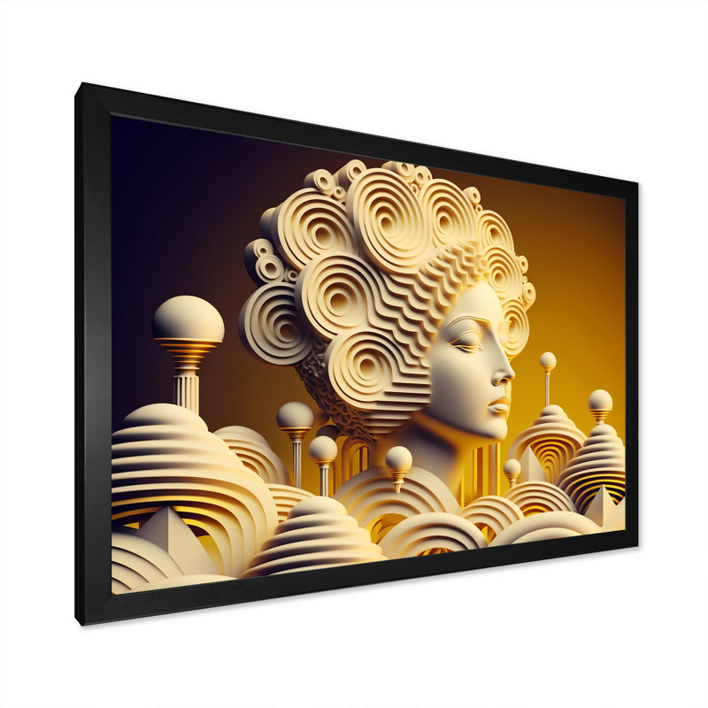 Déesse en marbre blanc - impression, Cadre photo noir, H 12 po x l 20 po x P 1 po
