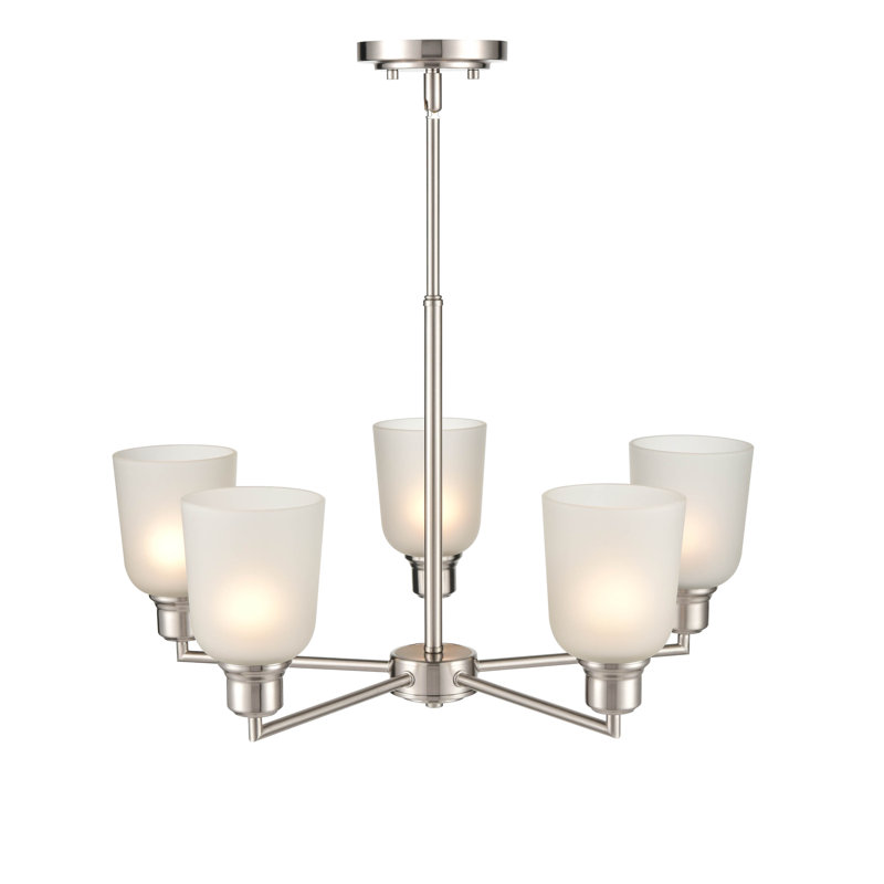 Lustre traditionnel 5 lumières à abat-jour Amberle