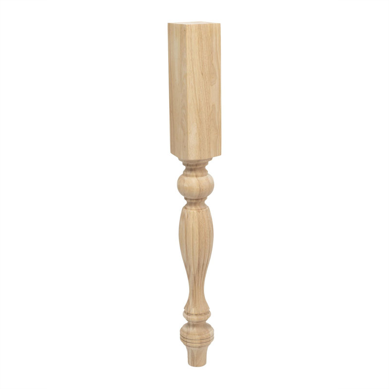 Pieds Betsab French Island, H 35,25 po x l 3,75 po x P 3,75 po, Bois franc