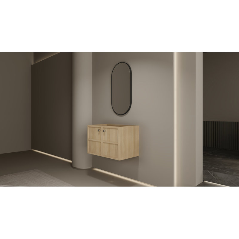 Meuble-lavabo en chêne contreplaqué 30 po, 2 portes, meuble-lavabo avec contreplaqué fini, espace de rangement abondant