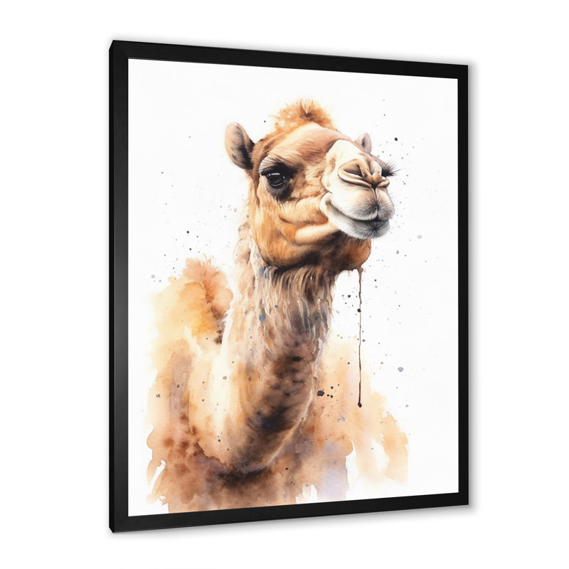 Camel Desert Nomad V sur toile, H 44 po x l 34 po x P 1,5 po, Cadre simple noir