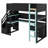 All-In-One Wooden Gaming Loft Bed With Built-In Desk, Storage Stairs & Shelves-1572729452