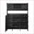 Hall Tree, Contemporary Shoe Cabinet with 6 Flip Drawers, 3 Cabinets &amp; Tempered Glass Doors | Black | Particle Board-746236454