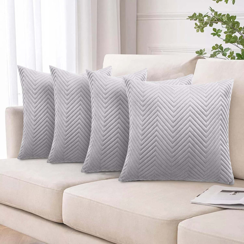Square Throw Pillow Insert, Silver