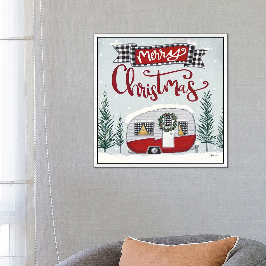 Merry Christmas Camper von Sara Baker - Galerie-verpackte Leinwand Giclée auf Leinwand