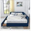 Cadre de lit capitonné en velours Queen Size avec rangement et dossier confortable, idéal pour la chambre et le salon
