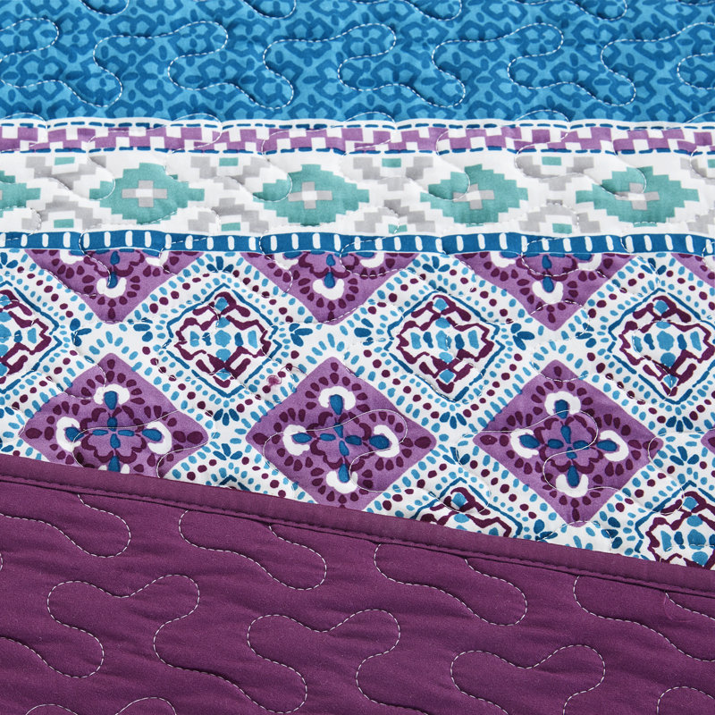 Boho Chic Embroidered Polyfill Daybed Coverlet Set