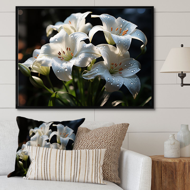Élégance II sur fond blanc, H 30 po x l 40 po x P 1,5 po, Cadre flottant noir