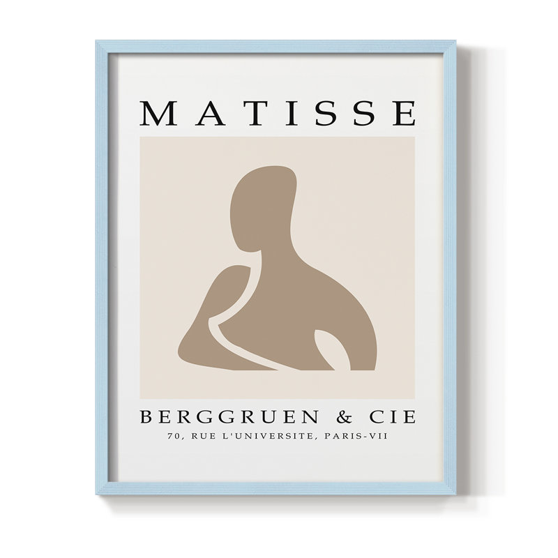 Matisse CI Framed Print - Solid Wood, Blue, 10" H x 8" W