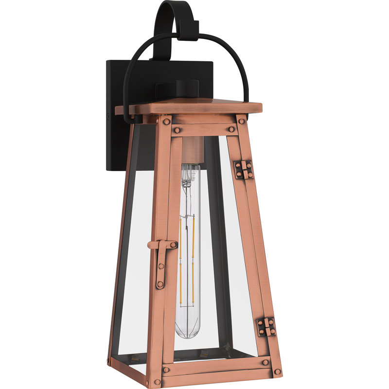 Sessoms 1-Light Aged Copper Outdoor Wall Lantern