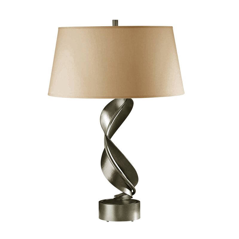 Folio 25.1" Table Lamp, Natural Anna, Dark Smoke