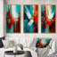 «Rhythmic Abstract Teal Awakening», 3 pièces sur toile-846393944-846393937