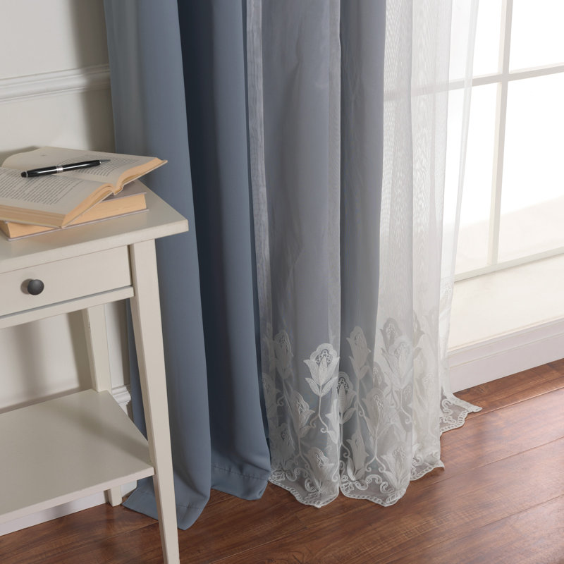 Brunonas Blackout Curtains / Drapes, 52"W x 96"L, Mineral Green