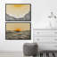 «Yellow Sunrise Abstract Ocean Nautical Coastal Llustrations» 2 pièces-100135973-100135974