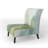 Abstract Watercolor Green House - Modern Upholstered Slipper Chair