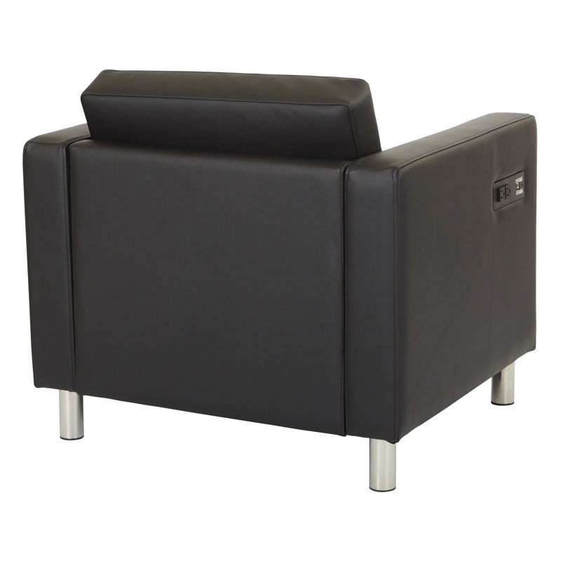 Chaise de réception l 32,5 po Procter, Noir