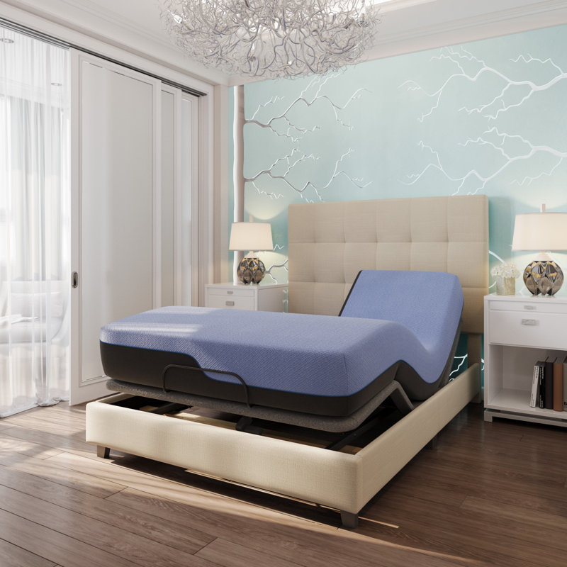 Refresh 12 Inch Flex Head Memory Foam Hybrid Mattress And Adjustable Base Bundle, Queen