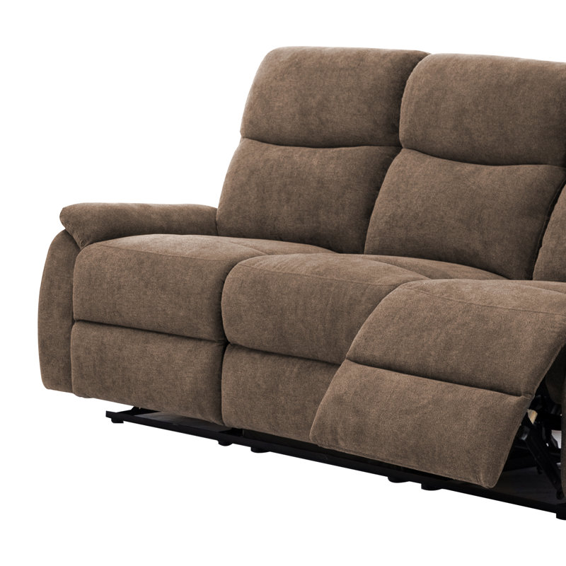 Abrea Faux Leather Reclining Sofa, Brown
